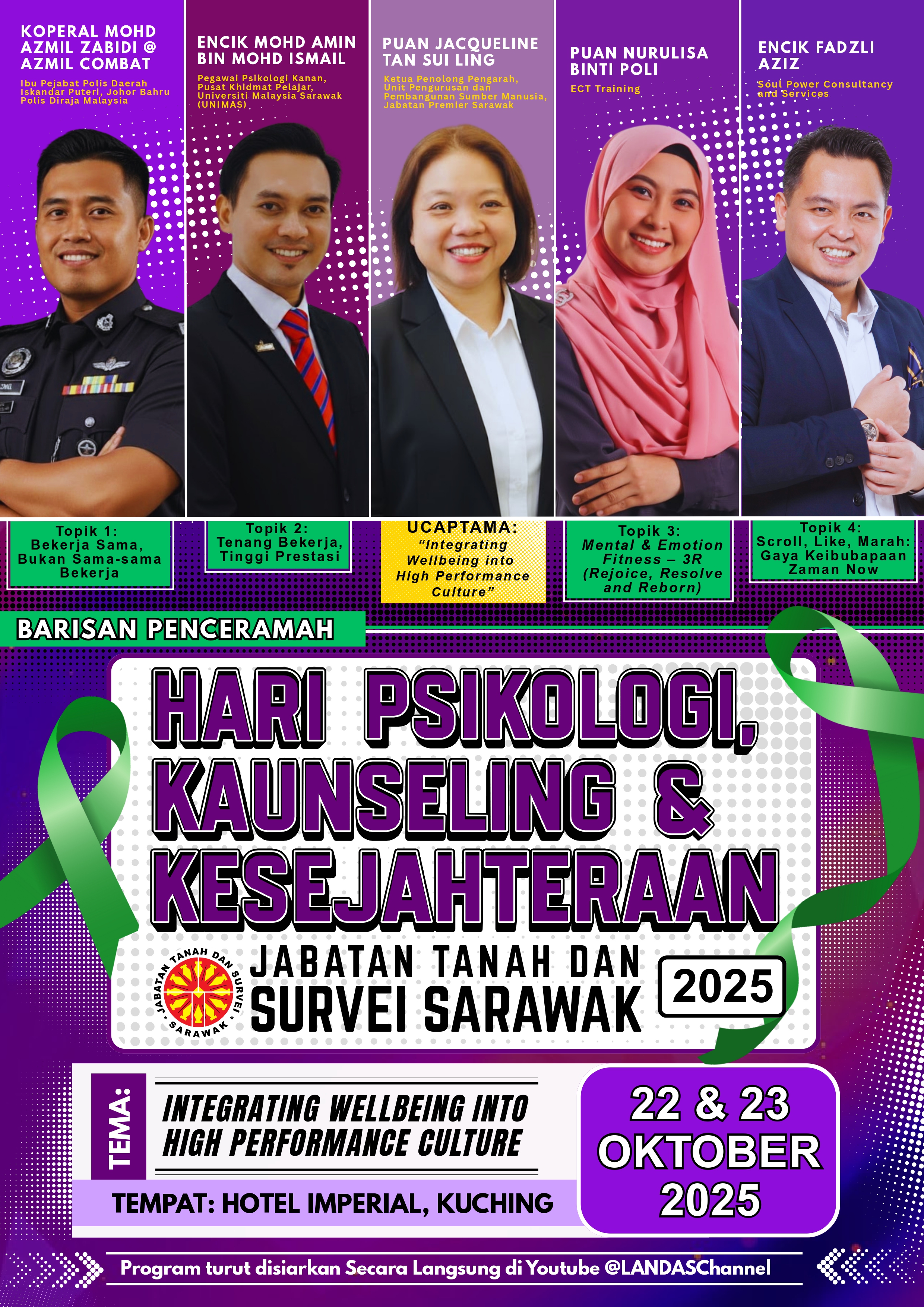 Poster Hari Psikologi,Kaunseling dan Kesejahteraan JTS 2025
