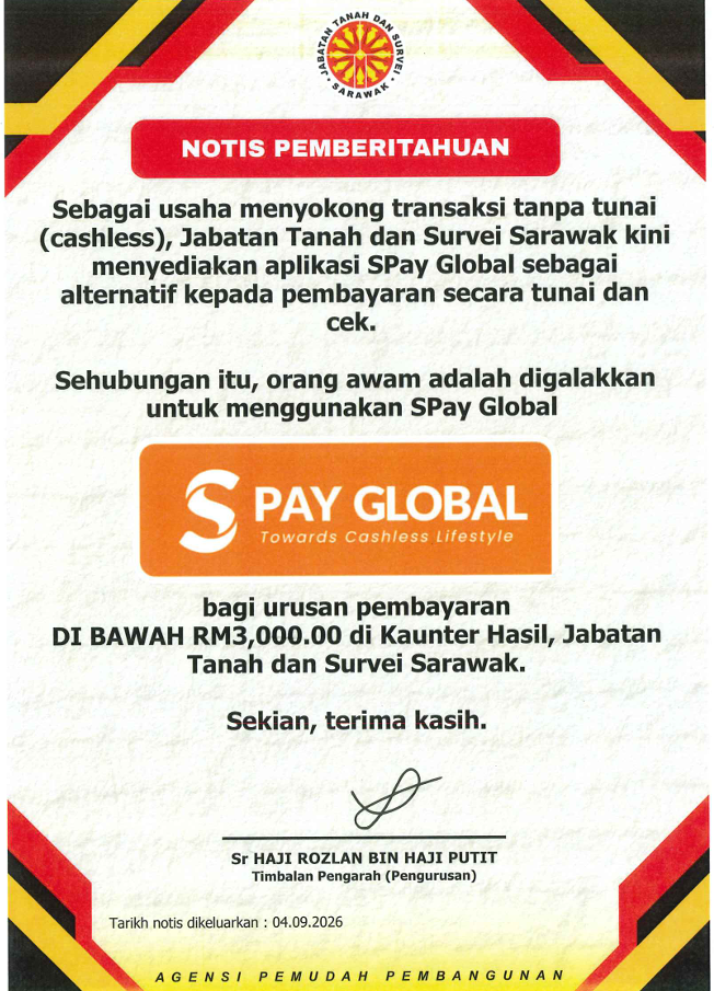 Notis Pemberitahuan Spay Global